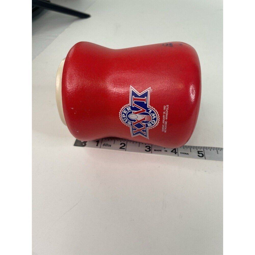 Vintage Super Bowl 26 (XXVI) Koozie, Red, Minneapolis Metrodome 1992 - Picture 9 of 9
